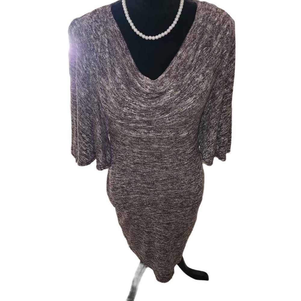 Max Studio Medium Cowl Neck Waterfall Sleeve Dress